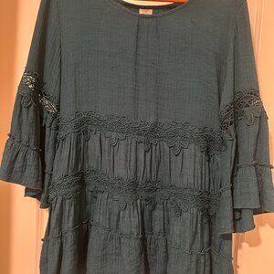 Gorgeous Teal Women's Boho Blouse